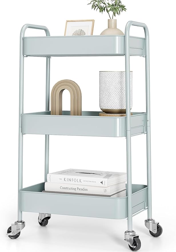 TOOLF 3-Tier Metal Rolling Cart - Image 8