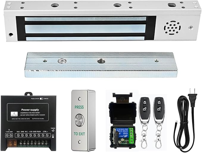 Door Access Control System Outswinging 600lbs Magnetic Lock Kit Build-in Alarm by YUHANUS