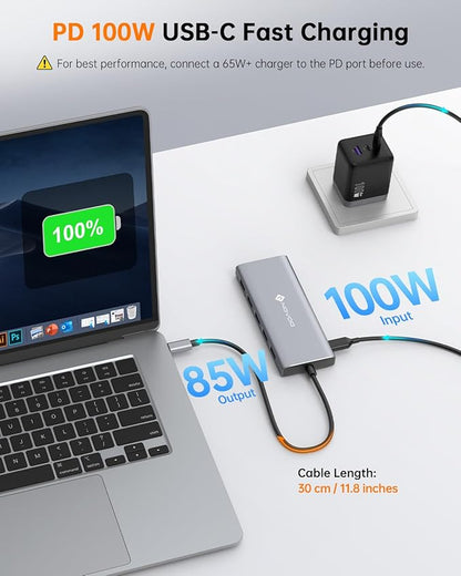 NOVOO USB C Docking Station, 12 in 1 Docking Station Dual Monitor - Image 5