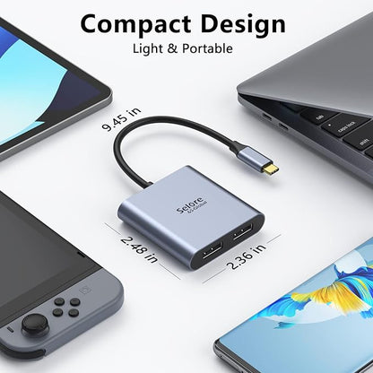 USB-C to Dual 4K DisplayPort Splitter Adapter, USB Type C to Displayport Dual - Image 6