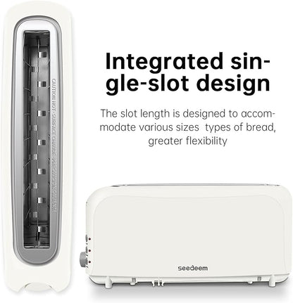 SEEDEEM 2 Slice Slim Toaster, Single 10" Long Slot Toaster Fits Bagels & - Image 3