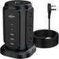 AiJoy Power Strip Tower with 9 AC Outlets and 5 USB Ports, Flat Plug 1625W by AiJoy