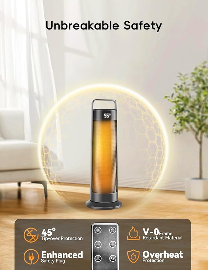 Space Heater for Indoor Use Large Room, 1500W Portable Office Heater, 120° - Image 7