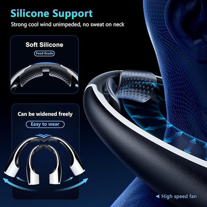 AI Neck Fan, 4 Speeds Adjustable Portable Personal Fan Rechargeable, 4000 mAh - Image 4