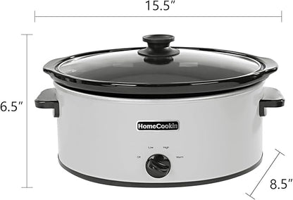 HOMECOOKIN 6 Quart Slow Cooker Oval Manual Pot Food Warmer - Image 4