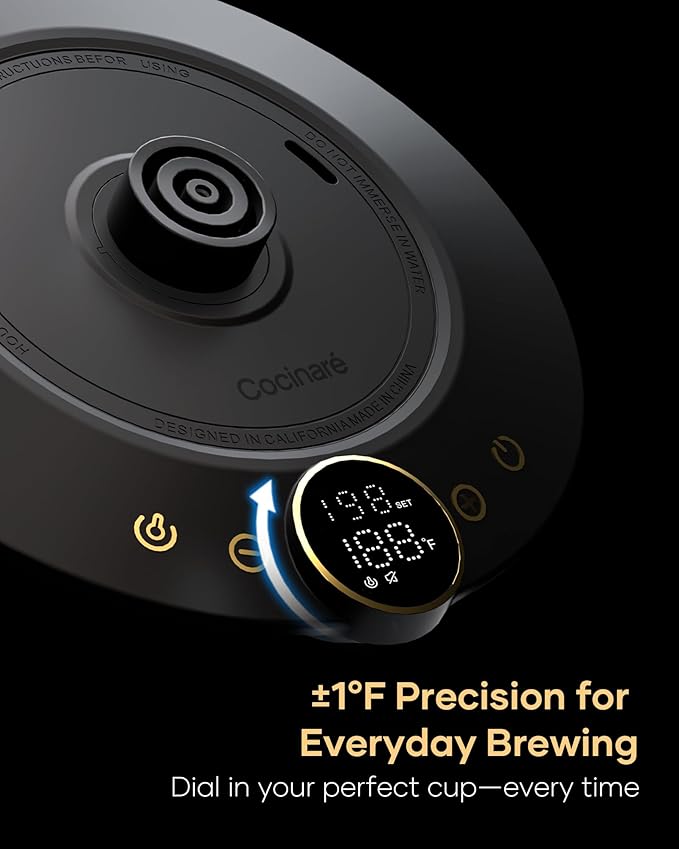 Cocinare FLOW B9 Gooseneck Electric Kettle, Precise Temperature Control - Image 4