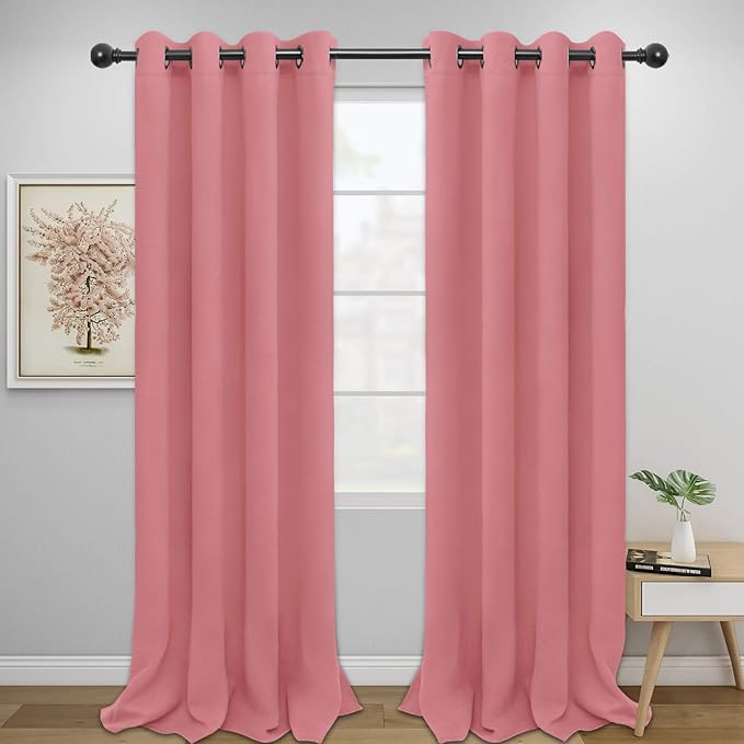 Easy-Going Blackout Curtains for Bedroom, Solid Thermal Insulated Grommet and by Easy-Going