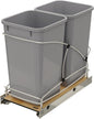 Rev-A-Shelf Steel Bottom Mount Double 27 Quart 6.75 Gallon Waste Bin Trash by Rev-A-Shelf