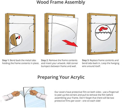 Frame It Easy 33 x 11 Black Wood Frame - Image 4