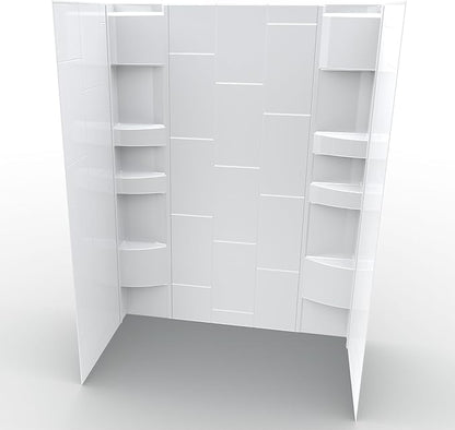 White Acrylic Shower Wall Surround 36"x 60"x 80" by NoahWilliamHome