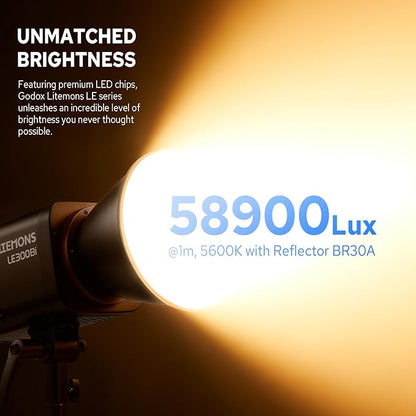 Godox Litemons LE300Bi 300W Bicolor LED Video Light, 58900Lux@1M CRI98+ Studio - Image 4
