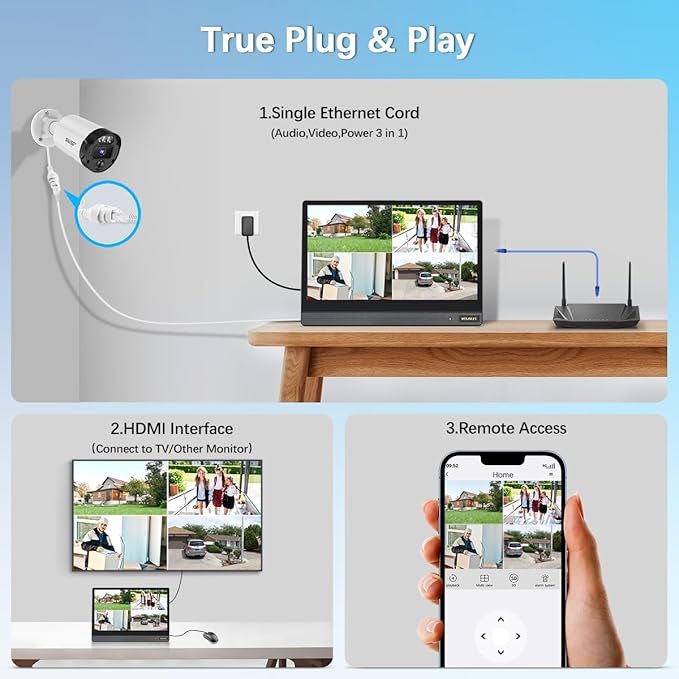 【All-in-One Security System】 4K Outdoor Wired Security Camera System, Home - Image 8