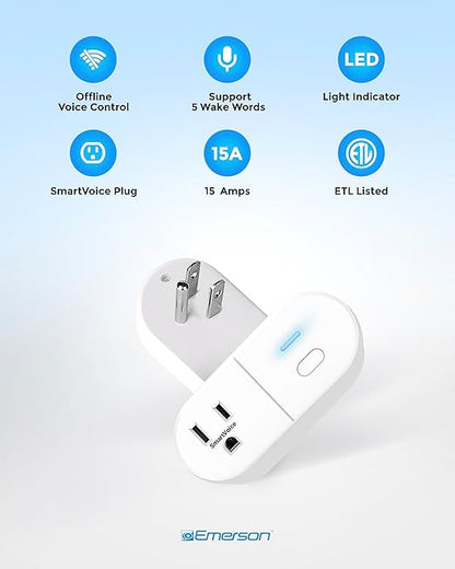 Emerson SmartVoice ES513 Wall Plug, Offline 30+ Voice Control Commands - Image 7