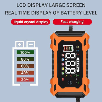 6-Amp 12V Smart Car Battery Charger, Battery Maintainer Trickle Charger - Image 3