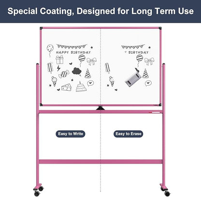 Rolling Whiteboard, 48x32 Inches Dry Erase Board - Image 5