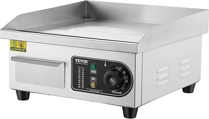 VEVOR Commercial Electric Griddle, 1700W Countertop Flat Top Grill, 14in - Image 9