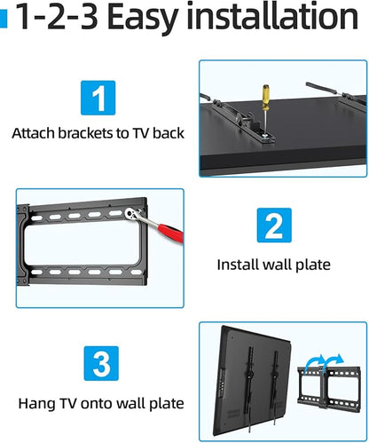 Tilt TV Wall Mount Fits 16-24" Studs, Holds 37-82" TVs up to 132 lbs, Max VESA - Image 9