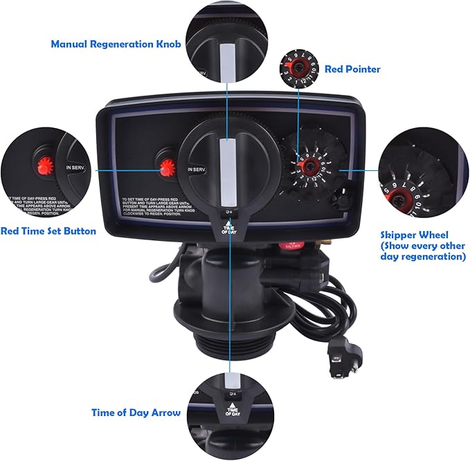 5600 Water Softener Timer, 110V 12 Day Timer Control Valve - Image 2