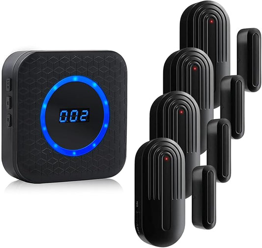 Wireless Door Chime for Business Home Office When Entering Door Alarms When by SANJIEGuardSecurity