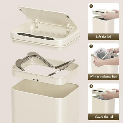 ELPHECO Stainless Steel Office Trash Can Motion Sensor Garbage Can Touchless - Image 7