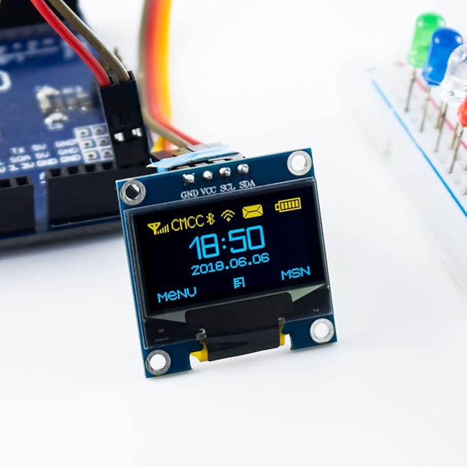Hosyond 5 Pcs 0.96 Inch OLED I2C IIC Display Module 12864 128x64 Pixel SSD1306 - Image 5