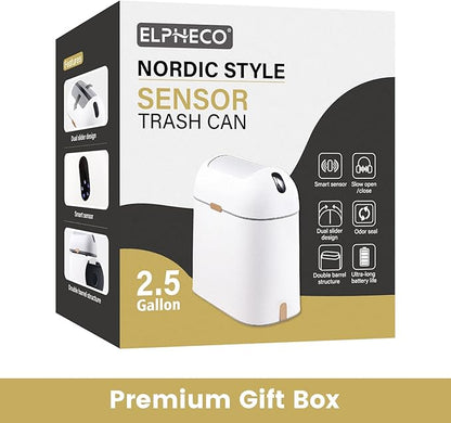 ELPHECO Bathroom Trash Can, 2.5 Gallon Motion Sensor Waterproof Trash Bin - Image 9