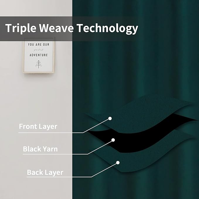 Easy-Going Blackout Curtains for Bedroom, Solid Thermal Insulated Grommet and - Image 3