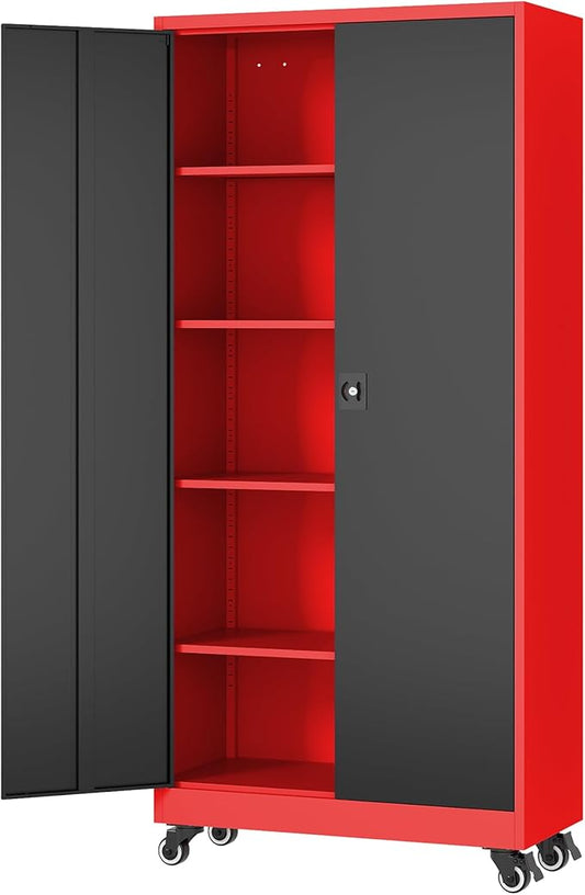 Metal Rolling Storage Cabinet-74.6” Tall Steel File Cabinets by Fesbos