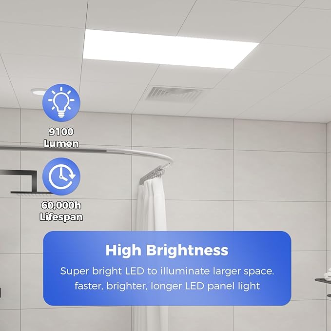 AIKVSXER 42 Pack 2x4 LED Flat Panel Light, Bright 9100LM Office Kitchen Flush - Image 4