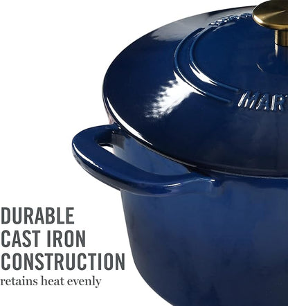 MARTHA STEWART Gatwick 7-Quart Enamel Cast Iron Dutch Oven Pot - Image 8
