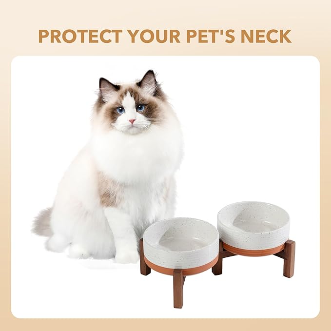 Ceramic 5.1inch Raised Double Bowls Set - Image 7
