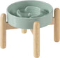 Ceramic 0.9 Cup Raised Dog Slow Feeder Set, Elevated Bowl by Havniva