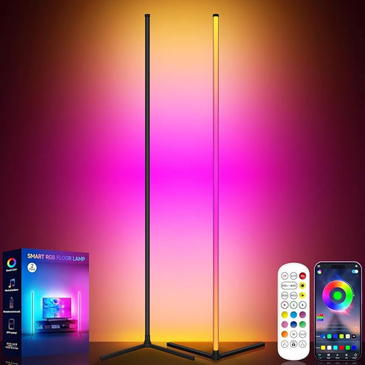Tyute Corner Floor Lamp 2 Pack, LED Lamps by TYUTE