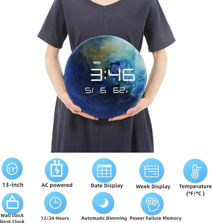Nbdeal 13" Digital Wall Clock - Image 2