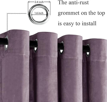 JIUZHEN Lavender Velvet Curtains 72 inches - Image 2