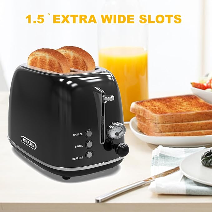 Toaster 2 slice, Retro Stainless Steel Toaster - Image 2