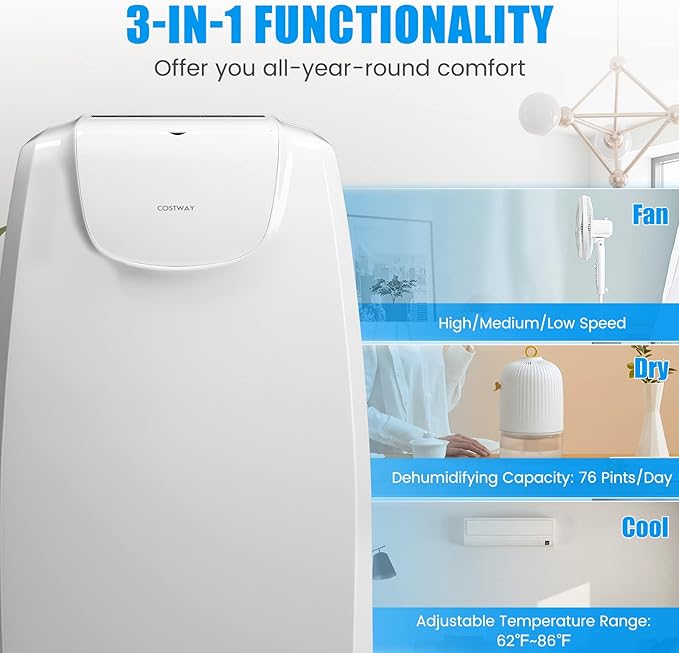 COSTWAY 11, 500 BTU Portable Air Conditioner, - Image 4