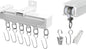 18 Ft Heavy-Duty Aluminium Curtain Track System, Wall and Ceiling Mounted, Rails with Quiet Glide Runners, Hooks, Brackets for Window, Door, Room Divider (White, 0.91m x 6)