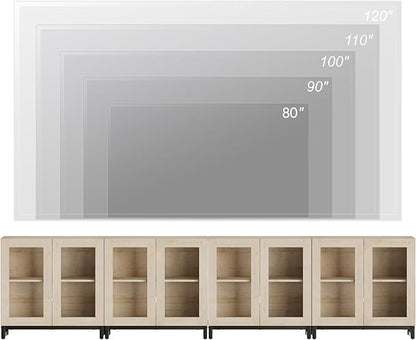 WAMPAT Modern TV Stand with Glass Doors - Image 5
