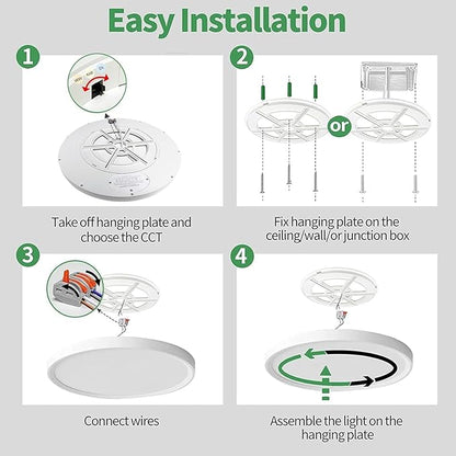 6PK 15.8 Inch LED Flush Mount Ceiling Light, 3000K/4000K/6000K CCT Selectable - Image 6