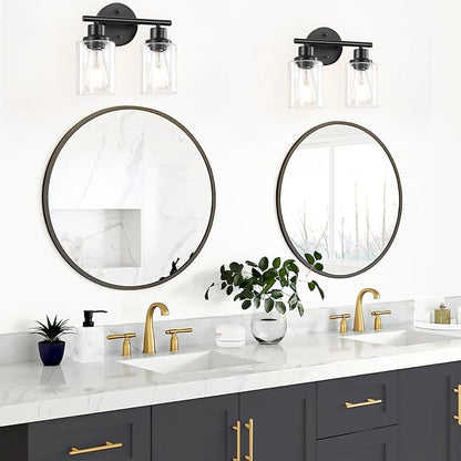 Guliaofo 2-Light Black Bathroom Light Fixtures, E26 Modern Vanity Lights - Image 6