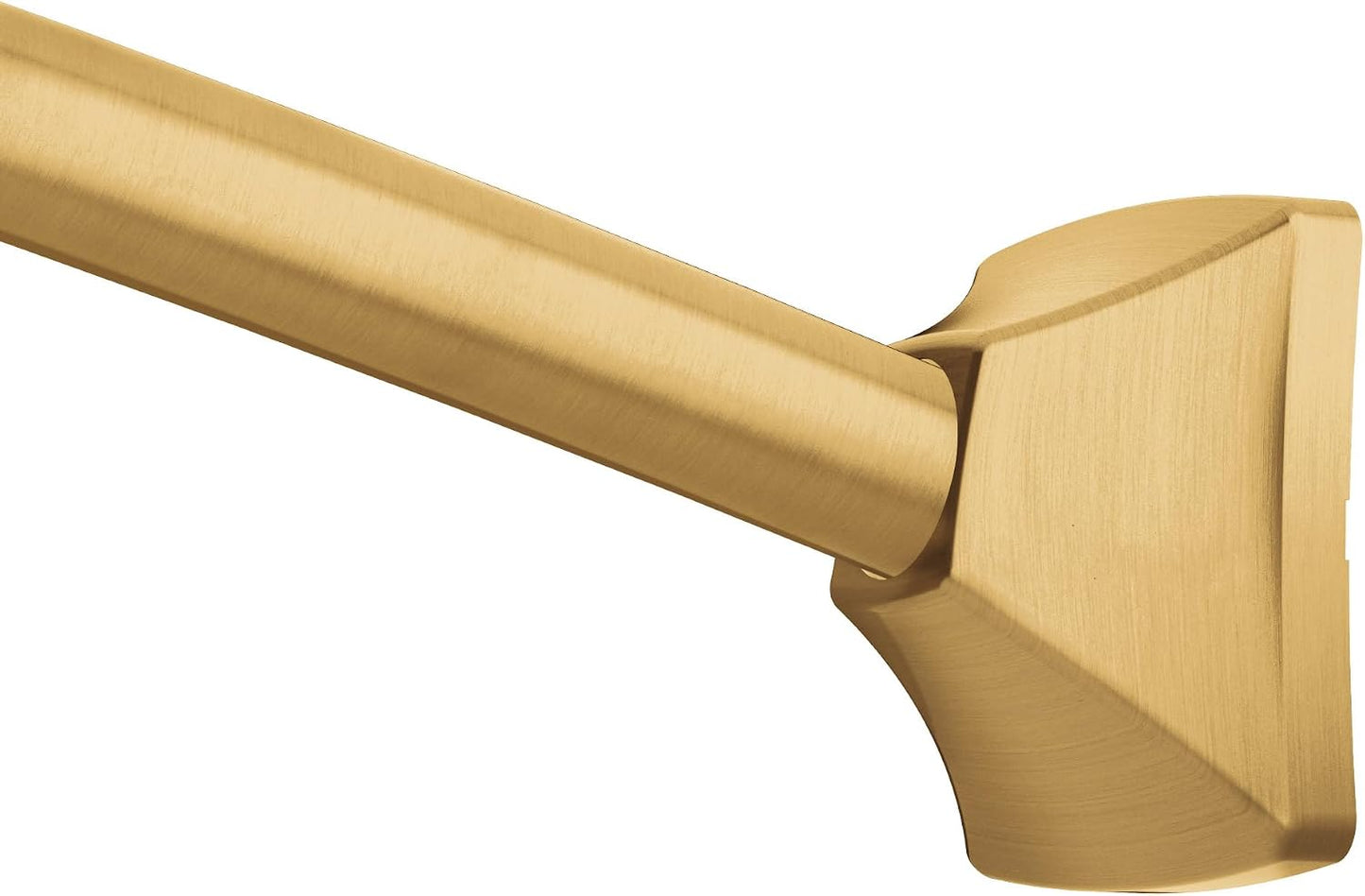 Moen CSR2164BG 60-Inch to 72-Inch Adjustable Curved Shower Curtain Rod, Permanent Wall Mount, Brushed Gold, Fits Standard Bathtubs