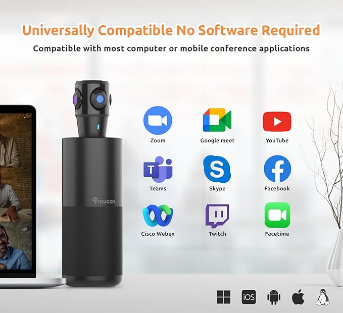 TOUCAN 360-Degree Video Conference Camera, 1080p HD Webcam - Image 5