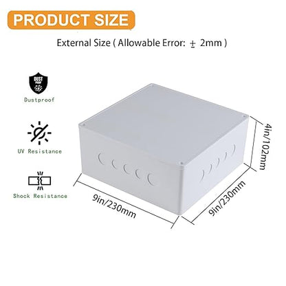 9" x 9" x 4" Junction Box with Pre Molded 3/4" & 1" Punch in Holes Electrical - Image 2