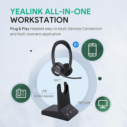 Yealink WH64 DECT & Bluetooth Dual Teams Wireless Headset, 606 ft Range On Ear - Image 6