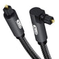EMK 90 Degree Toslink Optical Cable 360 Degree Free-Rotating Plug Fiber Optic by EMK