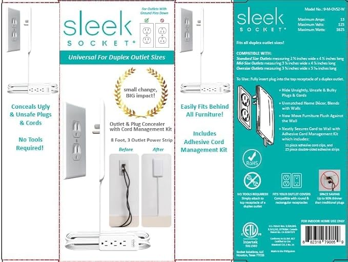 Sleek Socket Original & Patented Ultra-Thin Outlet Concealer - Image 5
