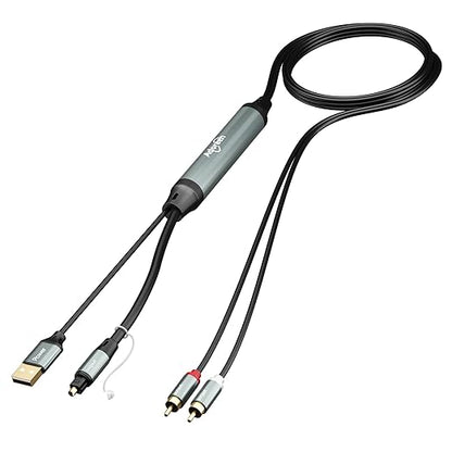 Adoreen Unidirectional SPDIF Toslink Optical Input to 2 RCA Output Adapter by Adoreen