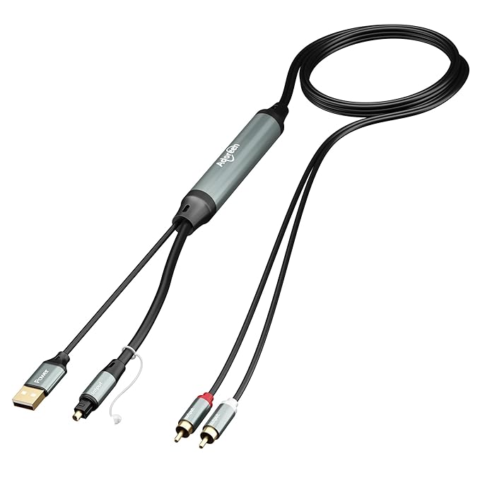 Adoreen Unidirectional SPDIF Toslink Optical Input to 2 RCA Output Adapter by Adoreen