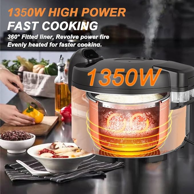 13.8 QT Large Commercial rice cooker 65 cups cooked 32 cups uncooked rice - Image 3